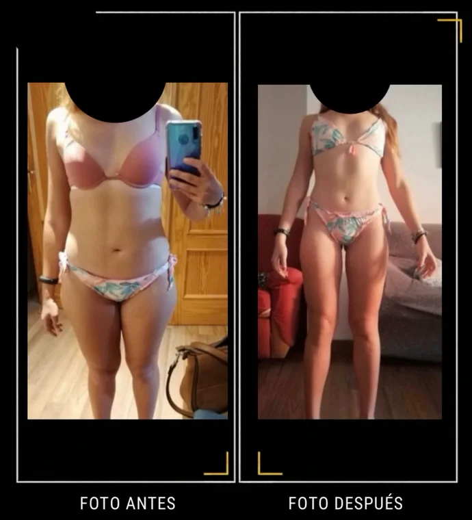 Antes y después de Lorena, clienta de FIT PATRI